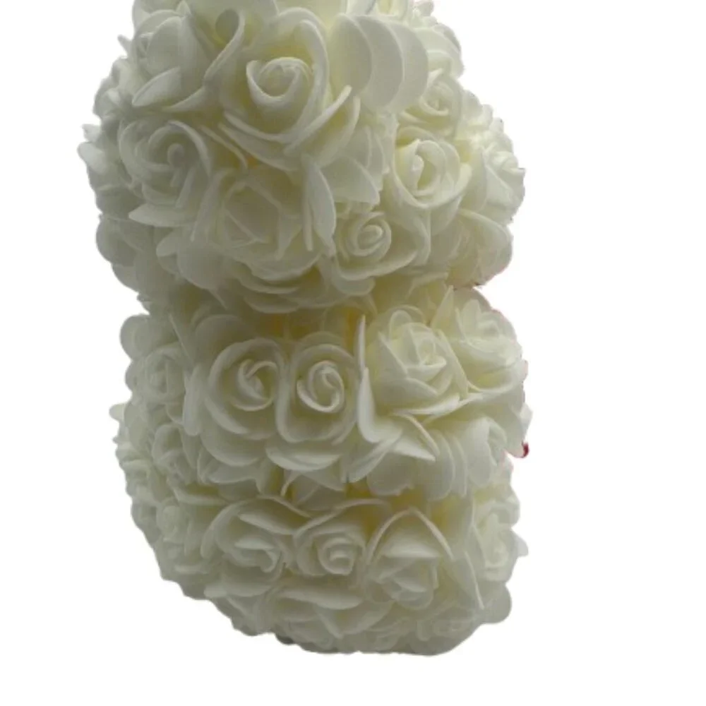 NIB Rose Bear Just for You White with Red Ribbon